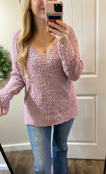 High-Low Side Slit Popcorn Sweaters