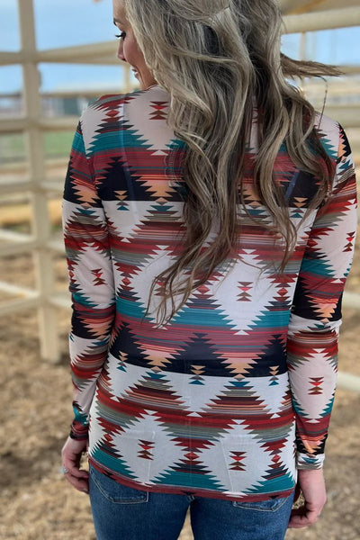 Aztec Mesh Long Sleeve