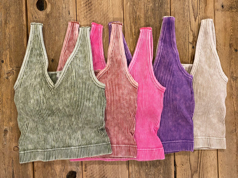 Ribbed Crop Bra Cami