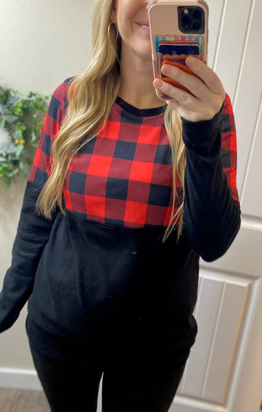 Red/Black Plaid Pullover