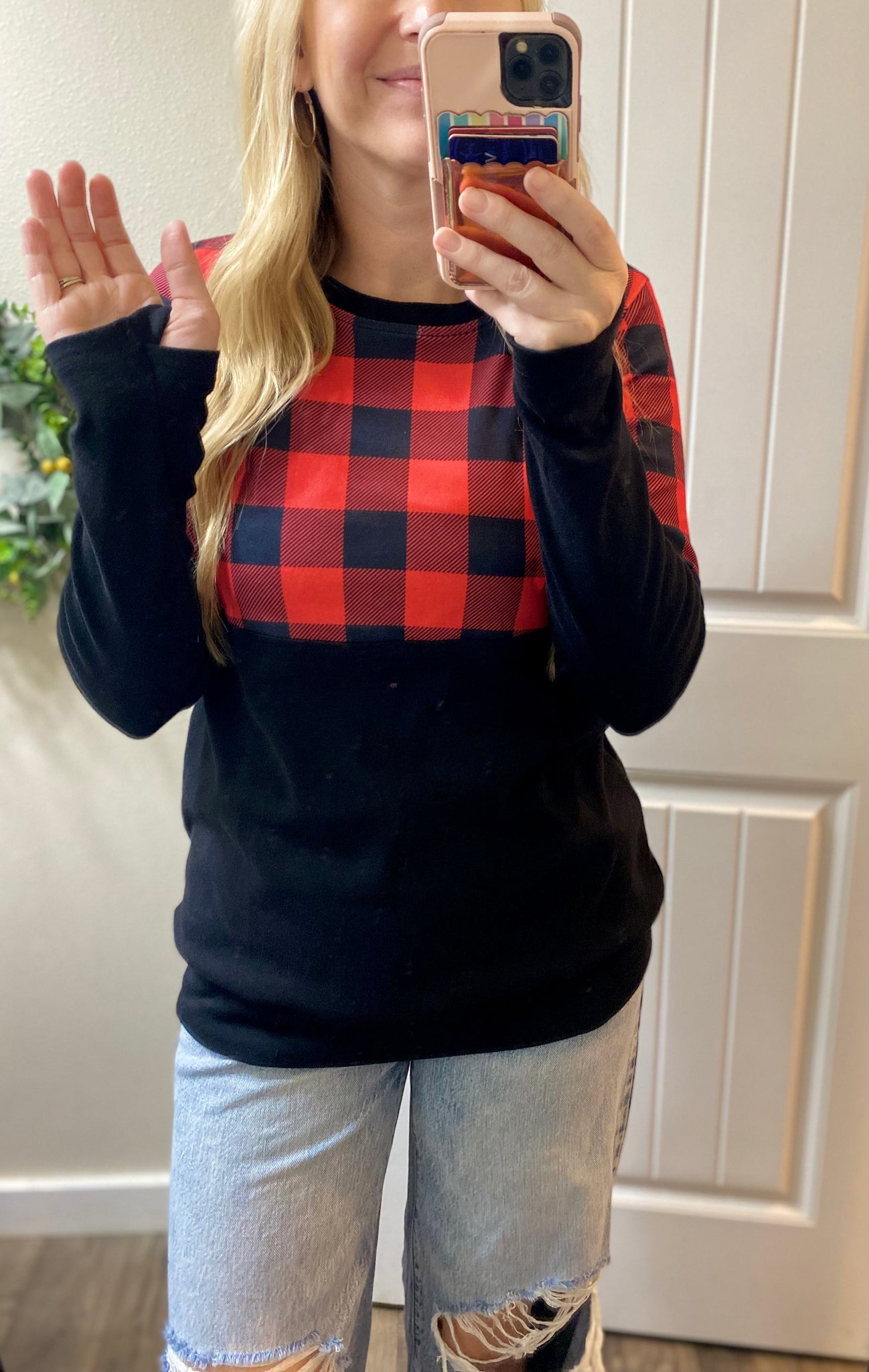 Red/Black Plaid Pullover