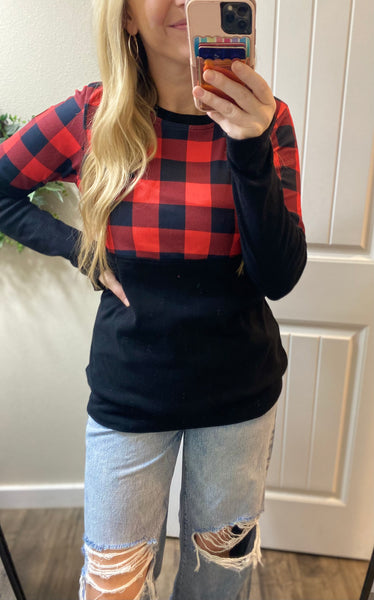 Red/Black Plaid Pullover