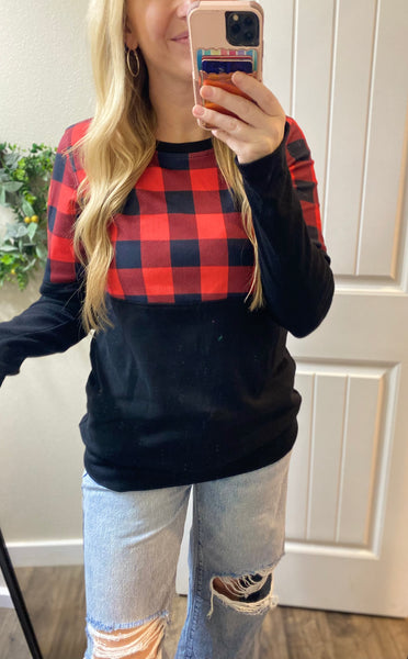 Red/Black Plaid Pullover