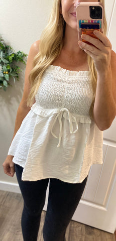 White Ruffle Babydoll Cami