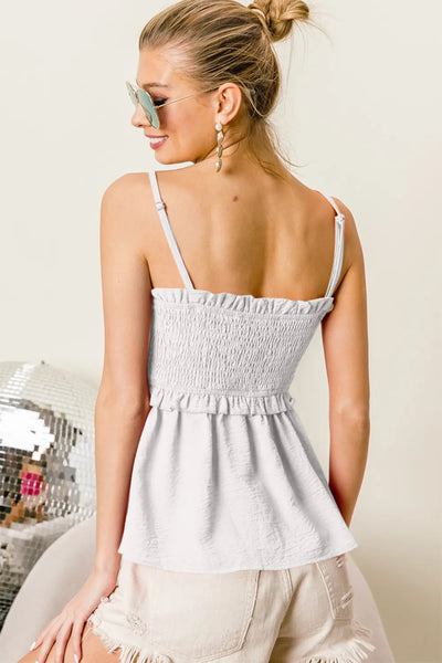 White Ruffle Babydoll Cami