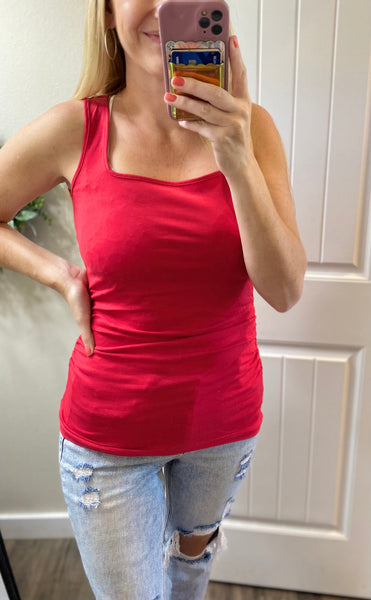 Ruched Side Square Tank