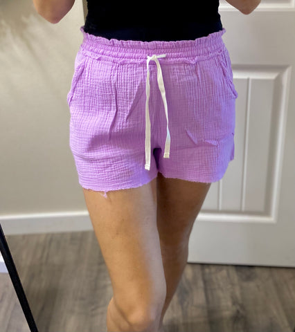 Lavender Gauze Shorts