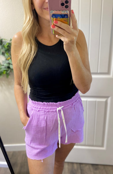 Lavender Gauze Shorts