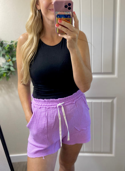 Lavender Gauze Shorts