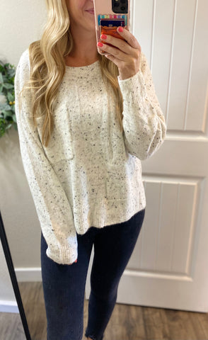 White Confetti Sweater