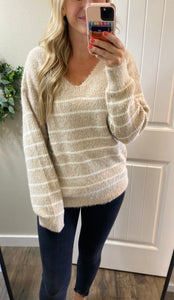 Natural Cozy Striped Sweater