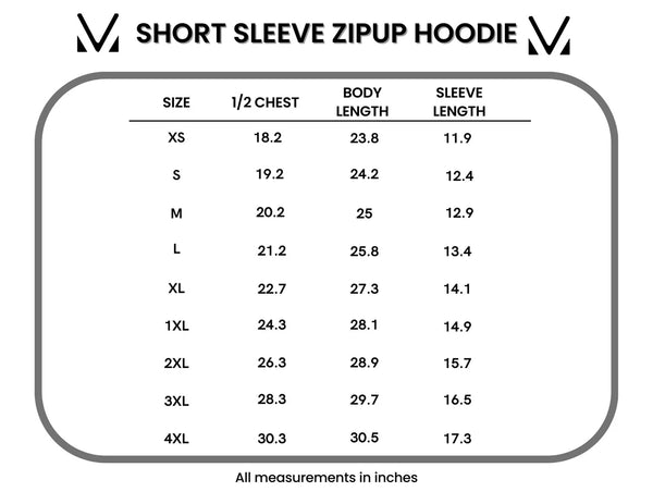 Short Sleeve Zip Up Hoodie