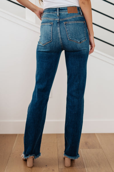 Judy Blue High Rise Distressed Straight Denim