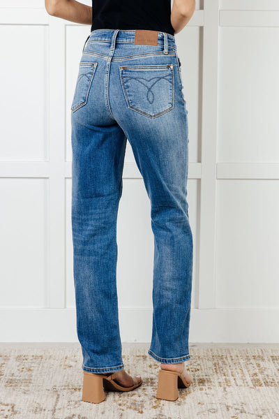 Judy Blue Vintage Wash Thermal Straight Jeans