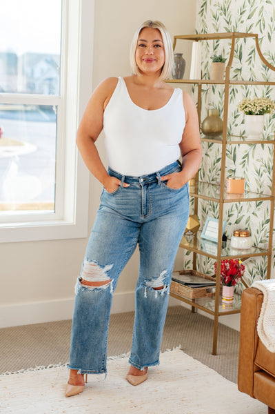 Judy Blue 90's Straight Jeans in Light Wash