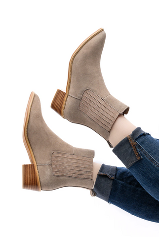 Leonor Suede Ankle Boot in Taupe