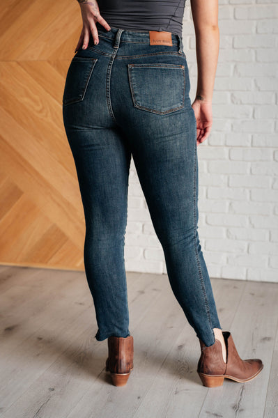 Judy Blue Raw Hem Tummy Control Skinny Jeans