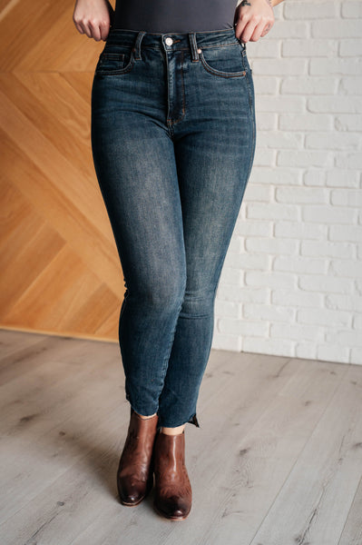 Judy Blue Raw Hem Tummy Control Skinny Jeans