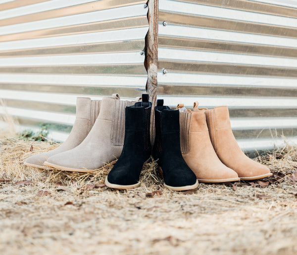 Leonor Suede Ankle Boot in Taupe