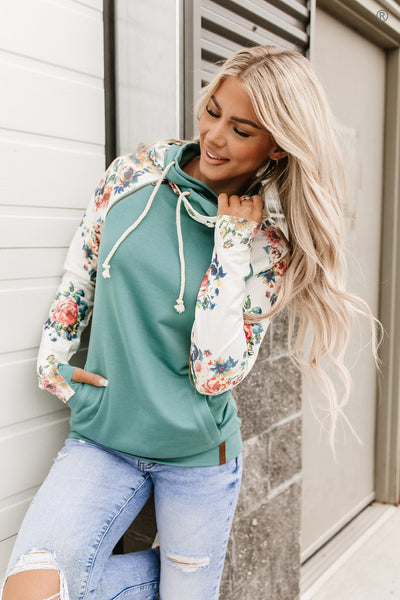 DoubleHood® Sweatshirt - Once & Floral