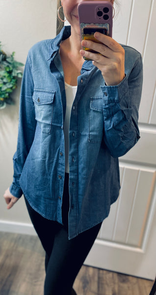 Dark Denim Button Up