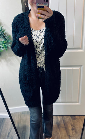 Black Popcorn Cardigan