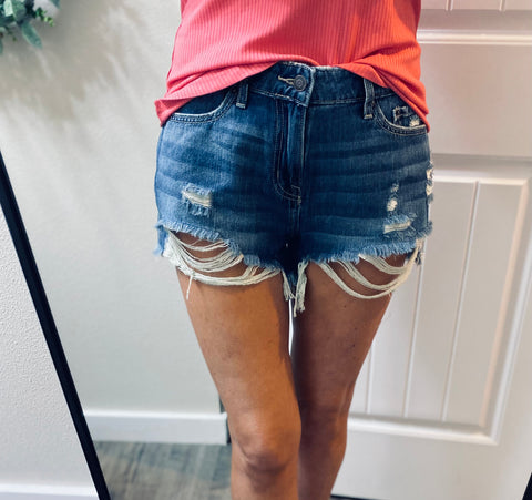 Distress Midrise Shorts