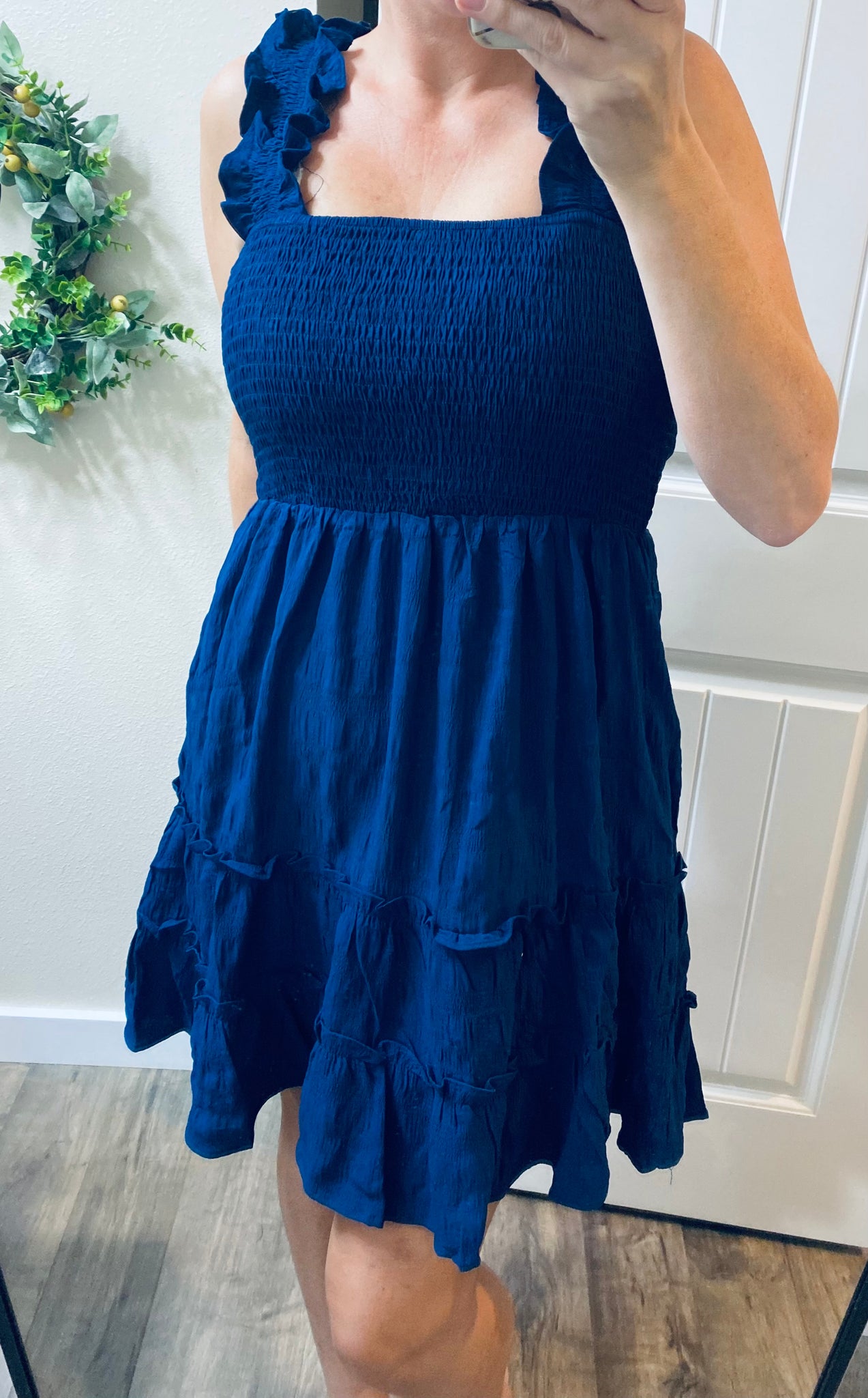 Navy Ruffle Dress