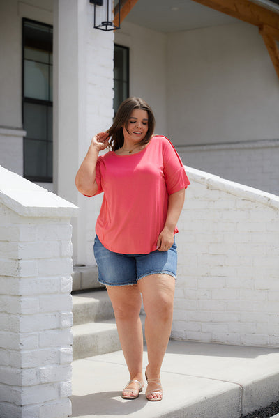 Watermelon Scoop Neck Top