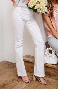 Judy Blue Pure White High Waist Boot Cut Jeans