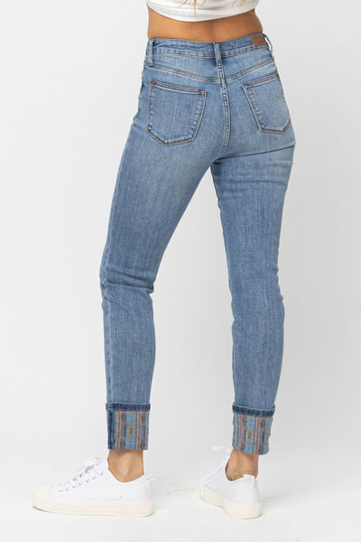 Judy Blue Aztec Cuff Denim