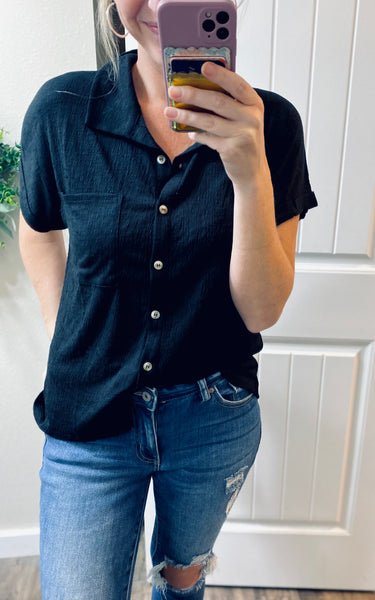 Easy Slouch Button Up Top