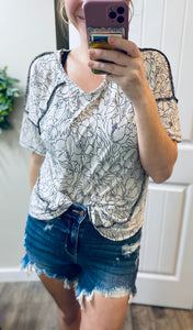 Black Floral Top