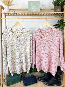 Confetti Dot V-neck Sweaters