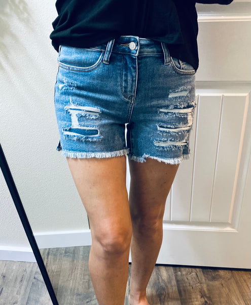 Judy Blue Distressed Slit Shorts