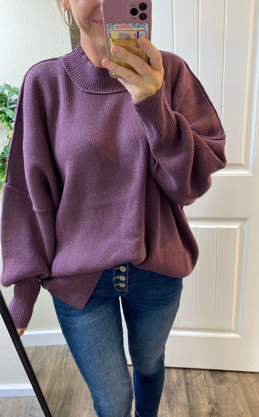 Side Slit Oversized Sweater