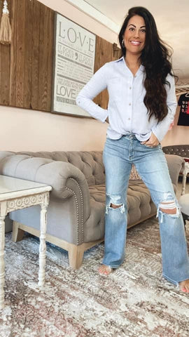 Judy Blue 90's Straight Jeans in Light Wash