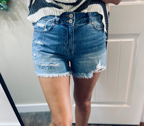 Kancan Distressed Mom Shorts