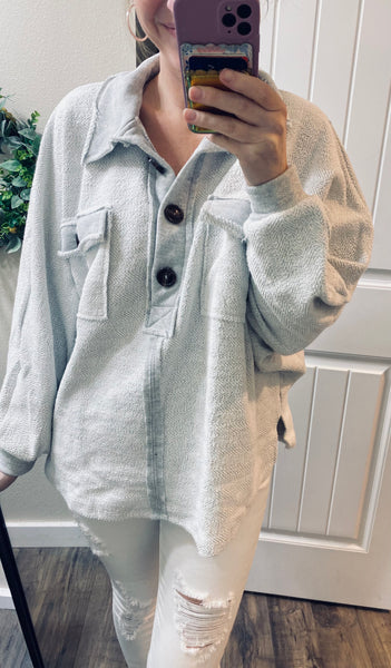 Grey Button Pullover