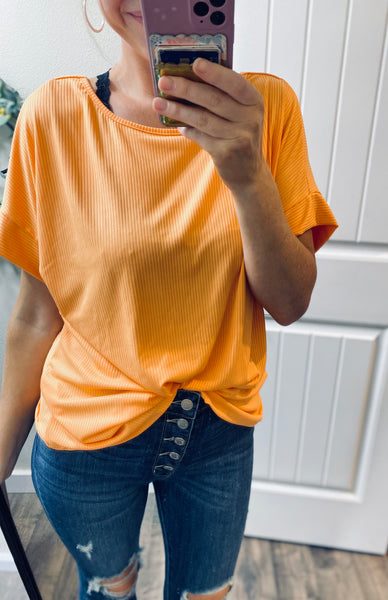 Tangerine Twisted Back Top