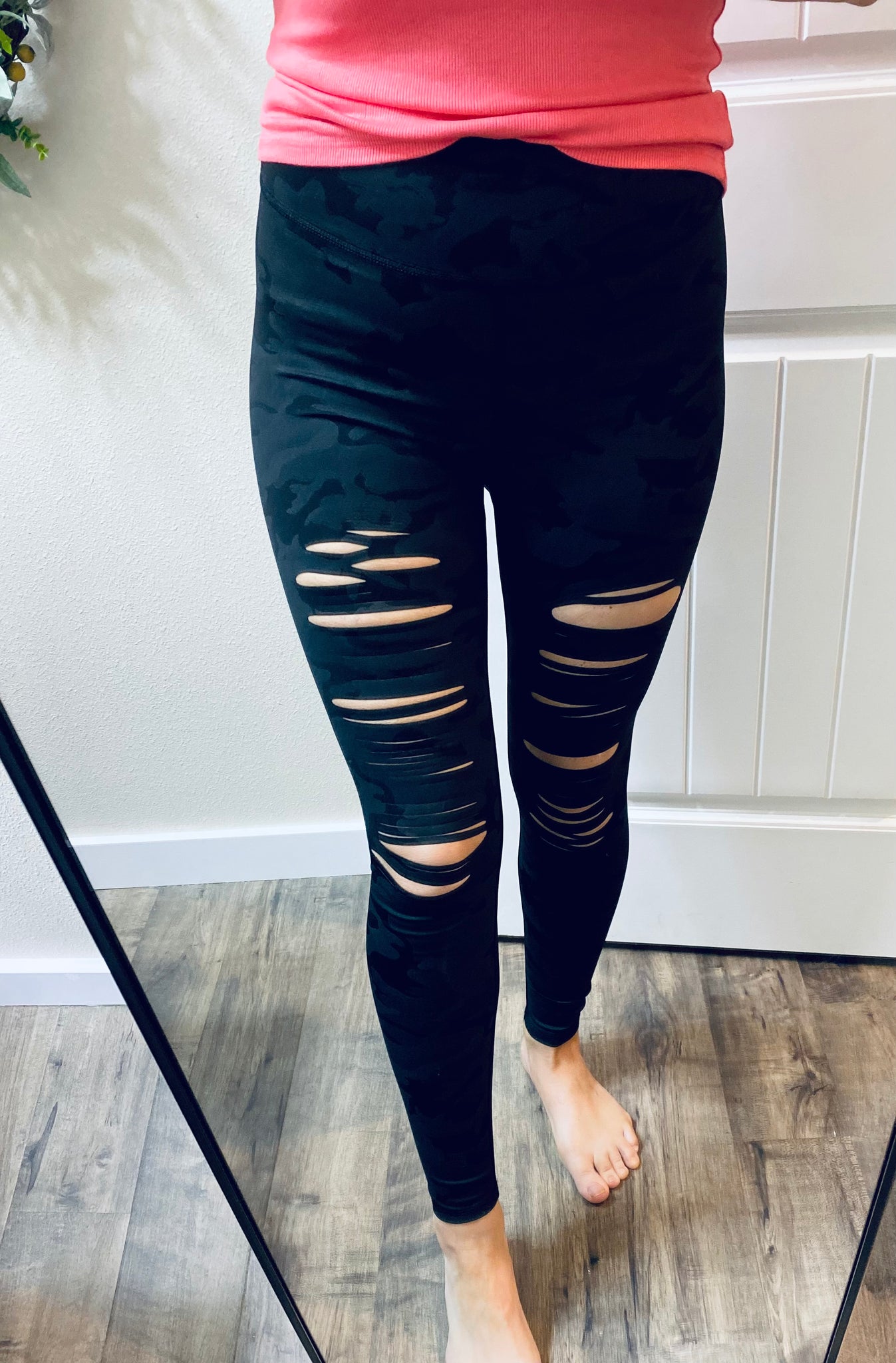 Black Camo Laser Cut Leggings