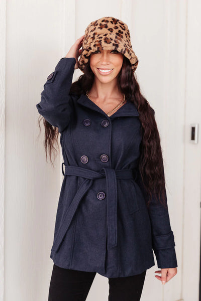 Classy & Sassy Peacoat in Navy