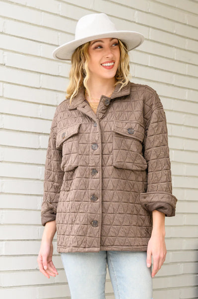 Quilted Jacket in Mocha