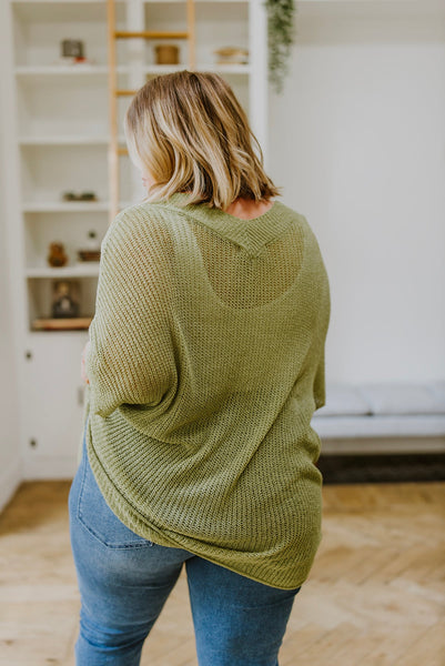 Sage Oversized V-Neck Sweater