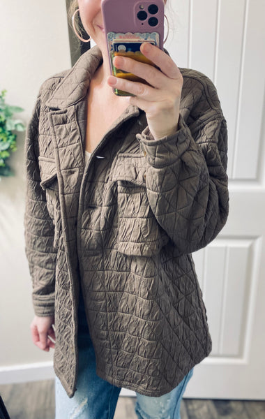 Quilted Jacket in Mocha