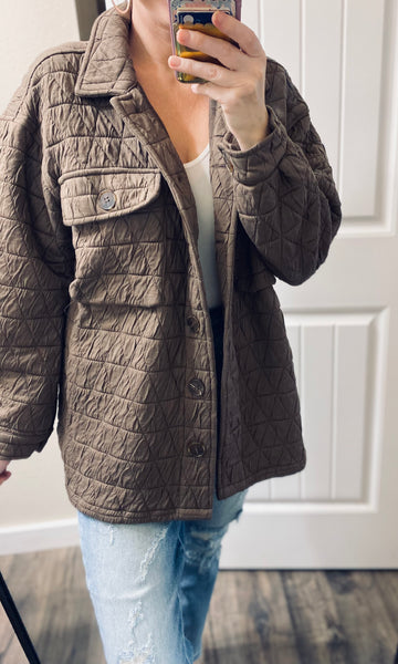 Quilted Jacket in Mocha