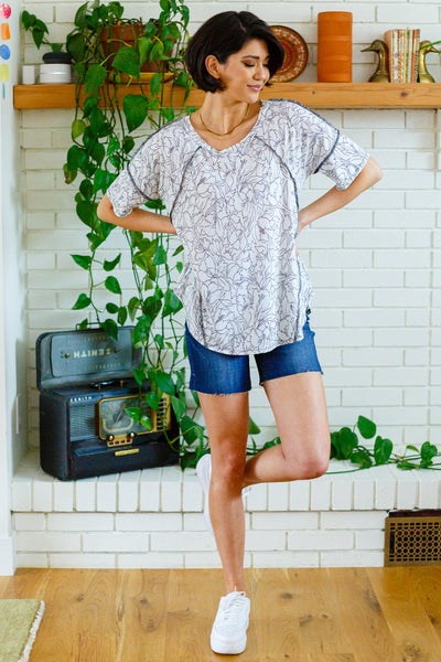 Black Floral Top