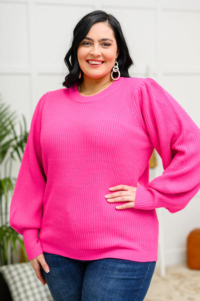 Pink Balloon Sleeve Sweater