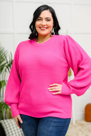 Pink Balloon Sleeve Sweater