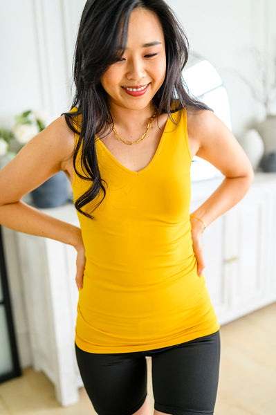 Seamless Reversible Tank in Mustard